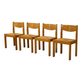 Set of 4 elm chairs Maison Regain 1960s