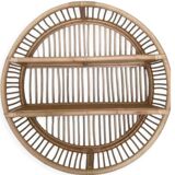 Round wall shelf in rattan and bamboo