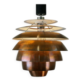 Italian copper metal pendant light from the mid-century 1231 by Stilnovo Milano