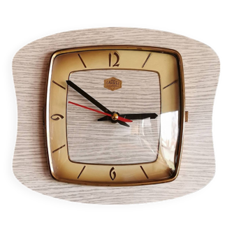 Vintage formica clock silent rectangle wall pendulum "Carrez gray"