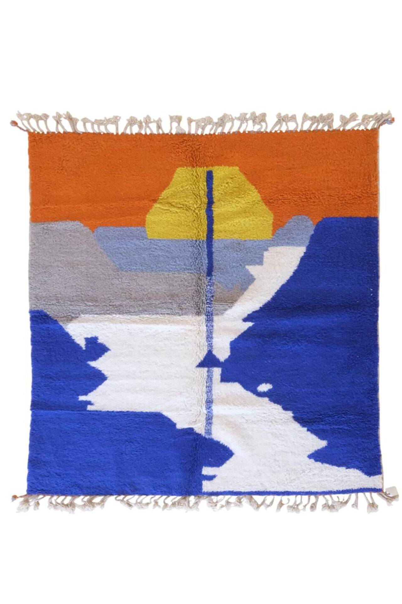 Custom-made traditional hand-woven wool Berber rug