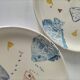 Set of two large ceramic plates – fish "head to tail" design