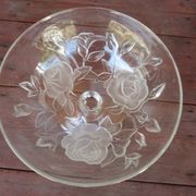 Coupe sur pied en verre, cristal opalescent