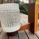 Pair of Scandinavian wall sconces in glass and teak, 1960s