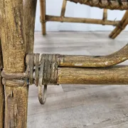Quatre fauteuils en osier vintage, années 1970