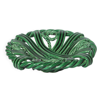 Vallauris green braided platter, 1950