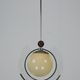 1930s Italian Art Deco Pendant Light with Etched Glass and Amber Globe