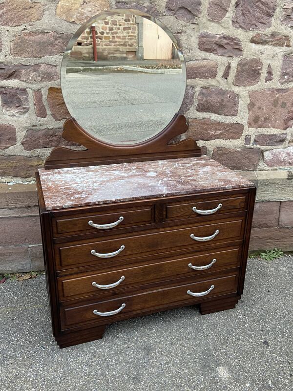 Commode Coiffeuse Art Déco Parisienne Mid-century vintage 1950