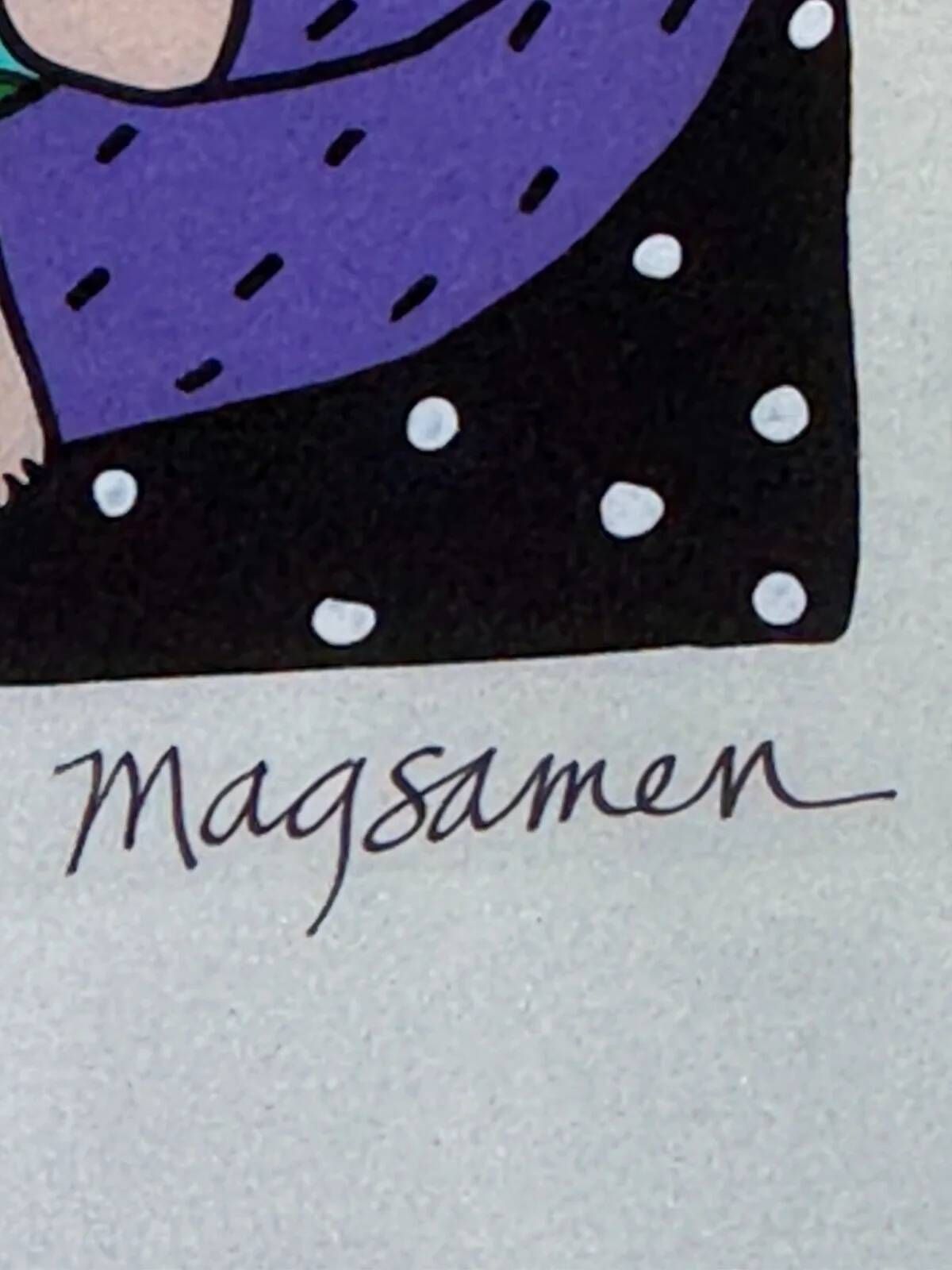 Sandra Magsamen, Love makes the world go around, technique mixte, c. 1990