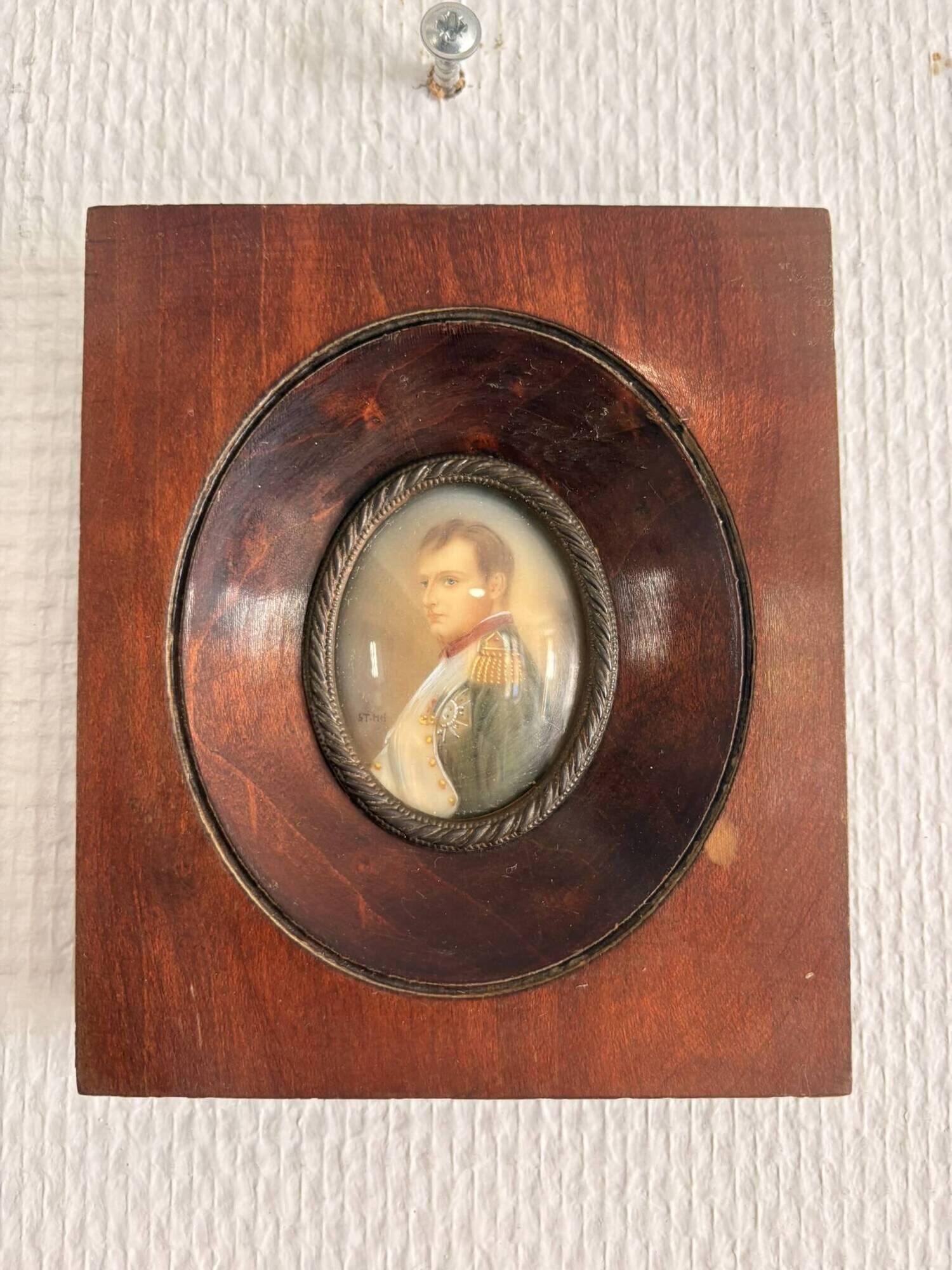 Antique Miniature Napoleon Bonaparte Empire Mahogany Frame Collector's Item