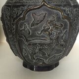 Pair of large bronze vases