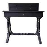 Secrétaire ancien patiné, noir charbon