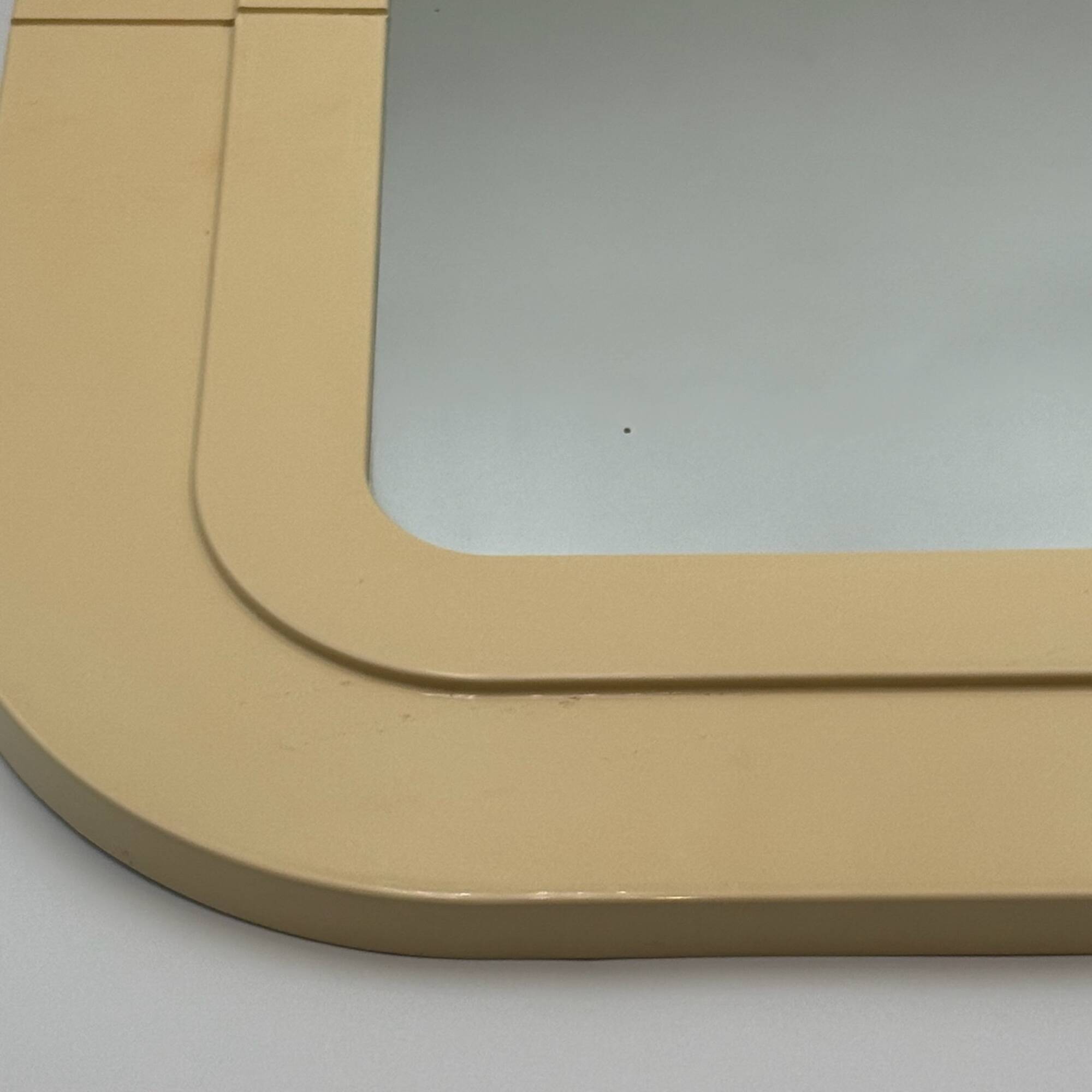 Beige Plastic Mirror by Kartell, Anna Castelli design, Italy 1960s