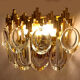 Paire d'appliques vintage, dorées à l'or fin, crystal, années 60