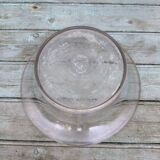 Jardinière ancienne fer forgé vasque verre soufflé