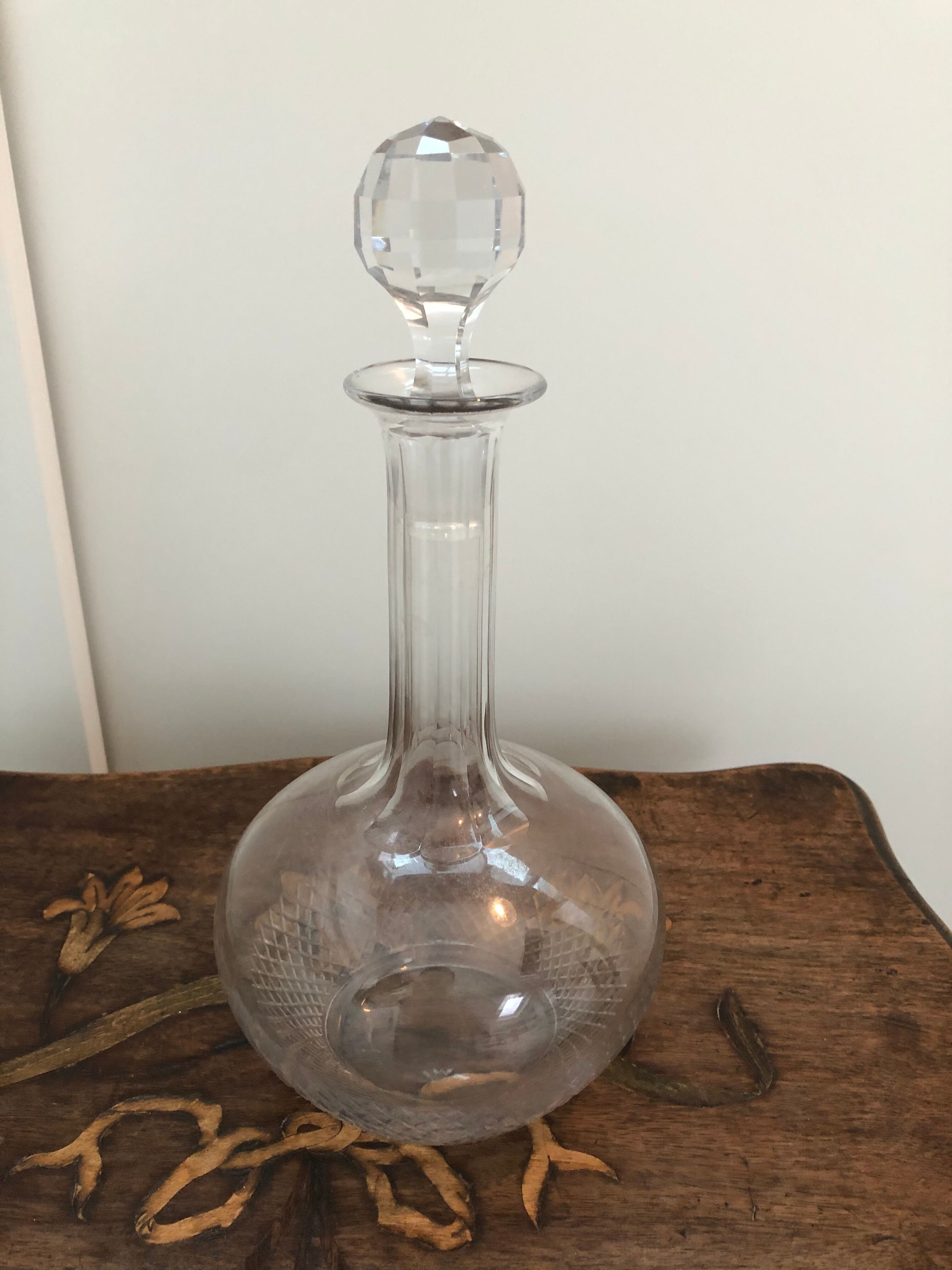 French carafe made of chiseled glass