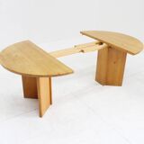 Table à manger ronde extensible vintage danoise en bois massif