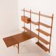 Poul Cadovius rare 3 bay wall unit with a large desk or table for Cado