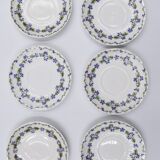 6 cups and saucers porcelain Haviland Limoges barbed-wire décor