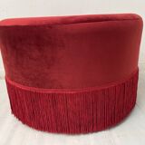 Pouf velours rouge & bordeaux