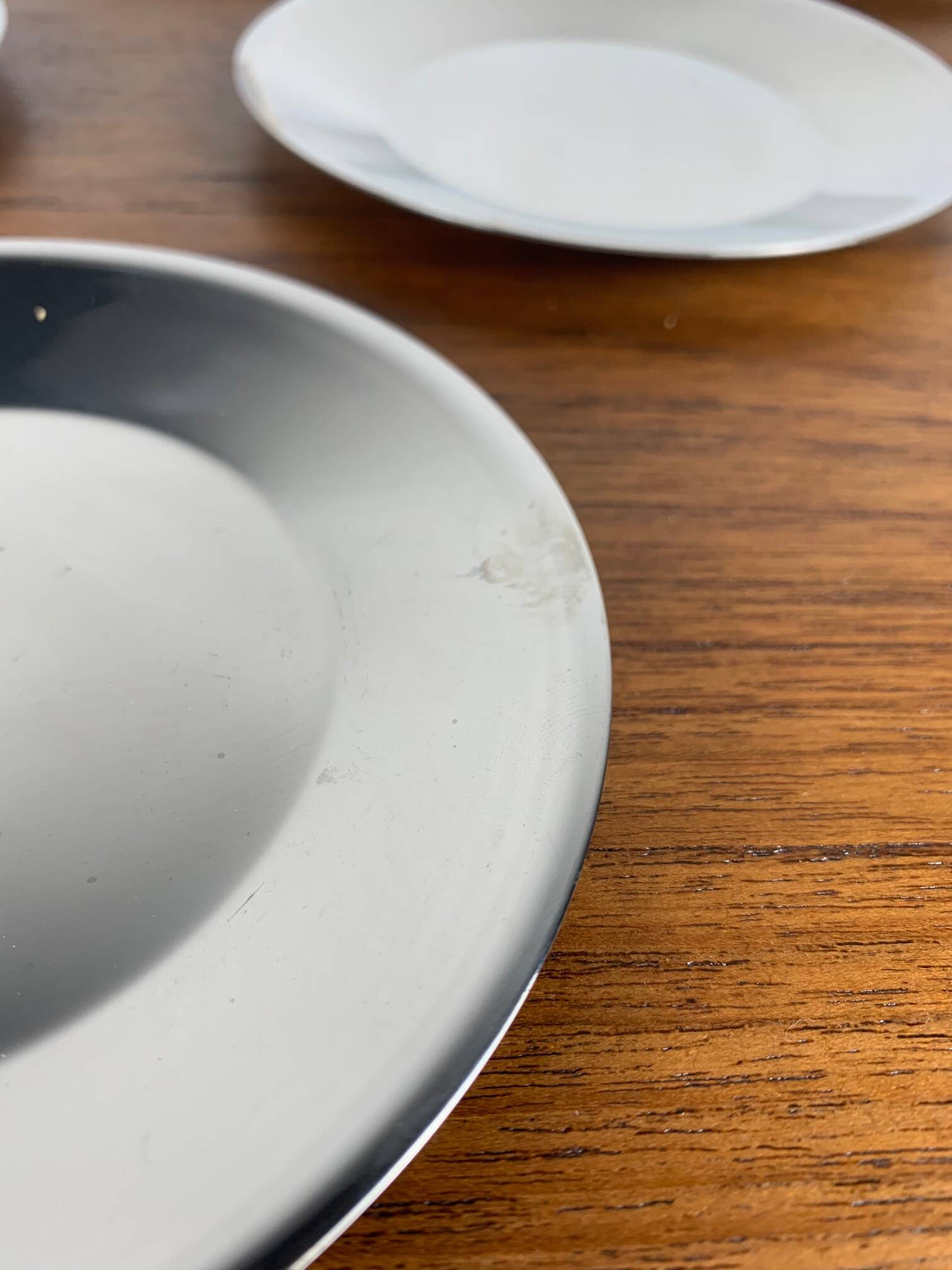 Set of 6 facix stainless steel dessert plates, italy