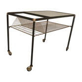 Side table with vinyls holder