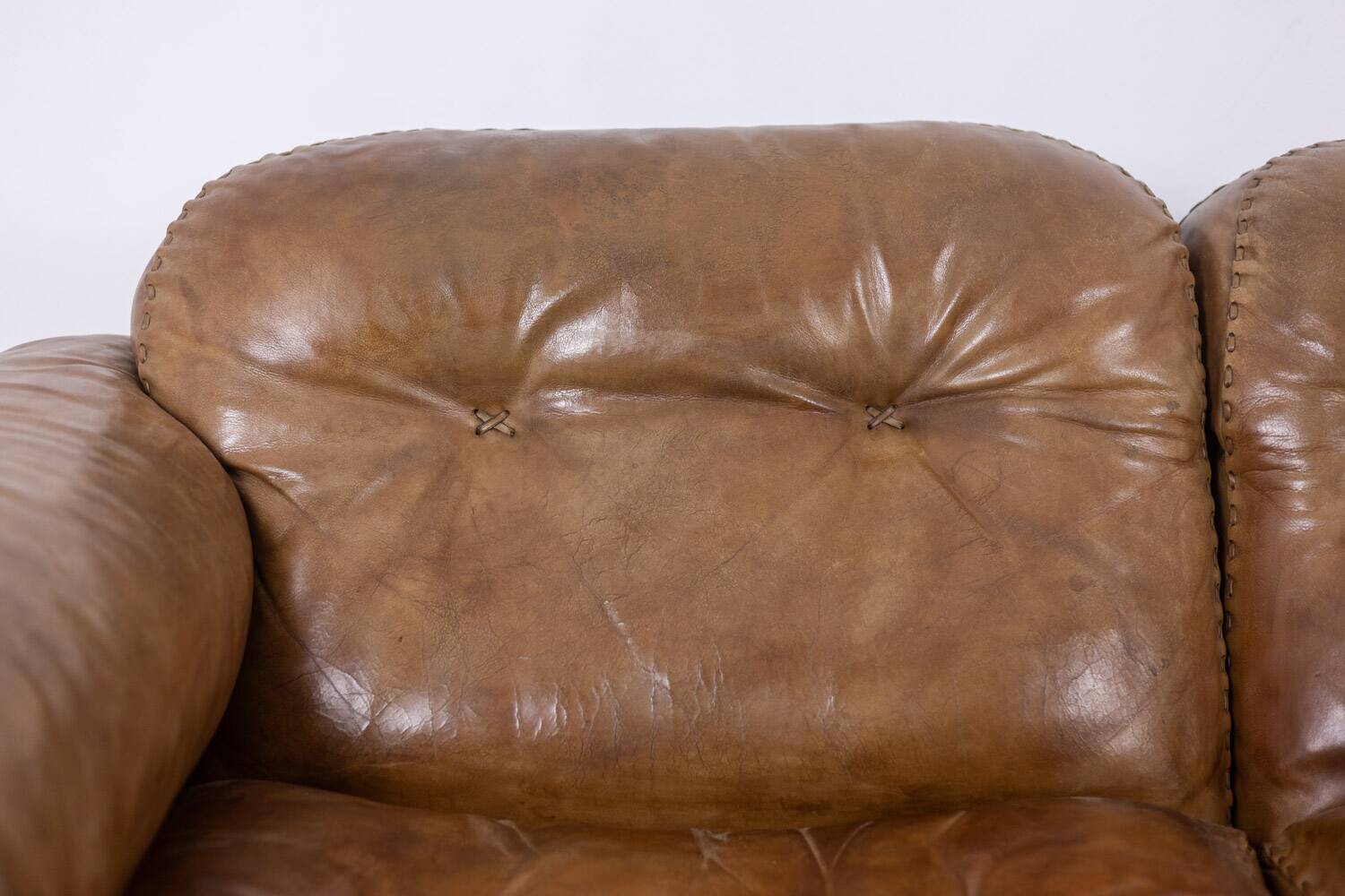 Maison De Sede. Two-seater sofa in buffalo leather. 1970s.