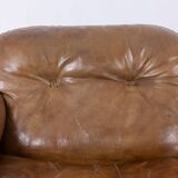Maison De Sede. Two-seater sofa in buffalo leather. 1970s.