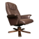 Vintage swivel armchair wood leather Hjort Knudsen