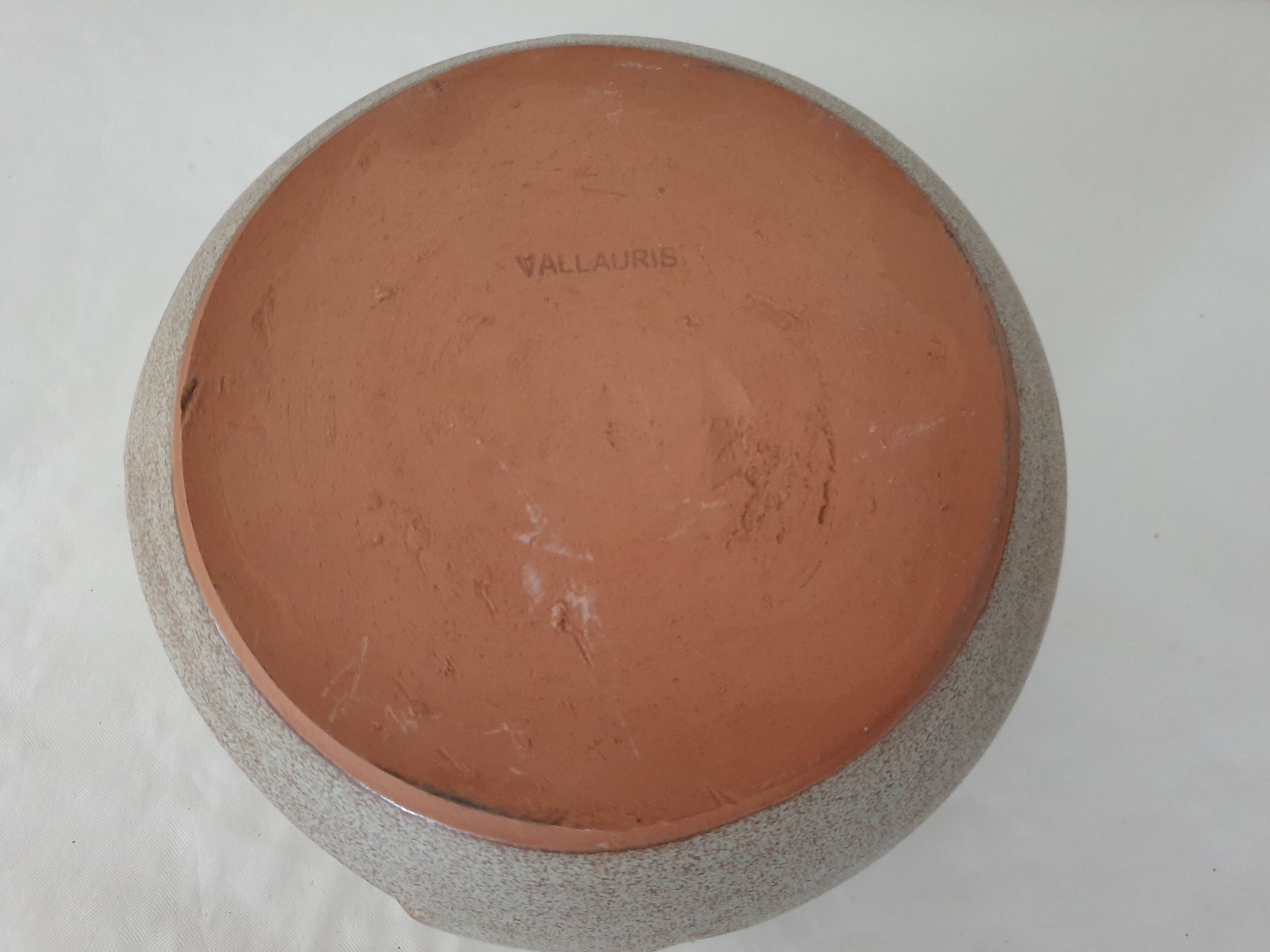 Ceramic tealight candle holder signed vallauris