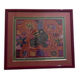 vintage tapestry framed under glass