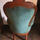 Voltaire armchair in green velvet