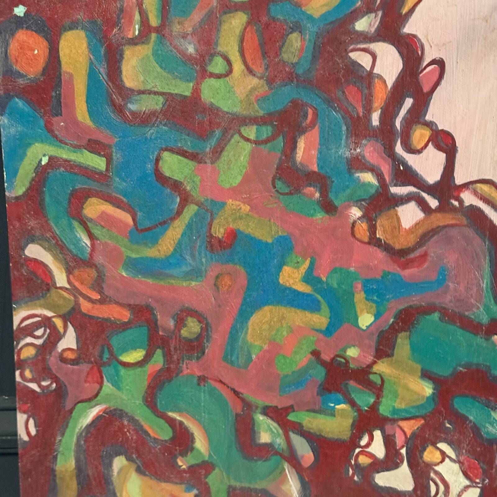 Oil on panel modern composition by François