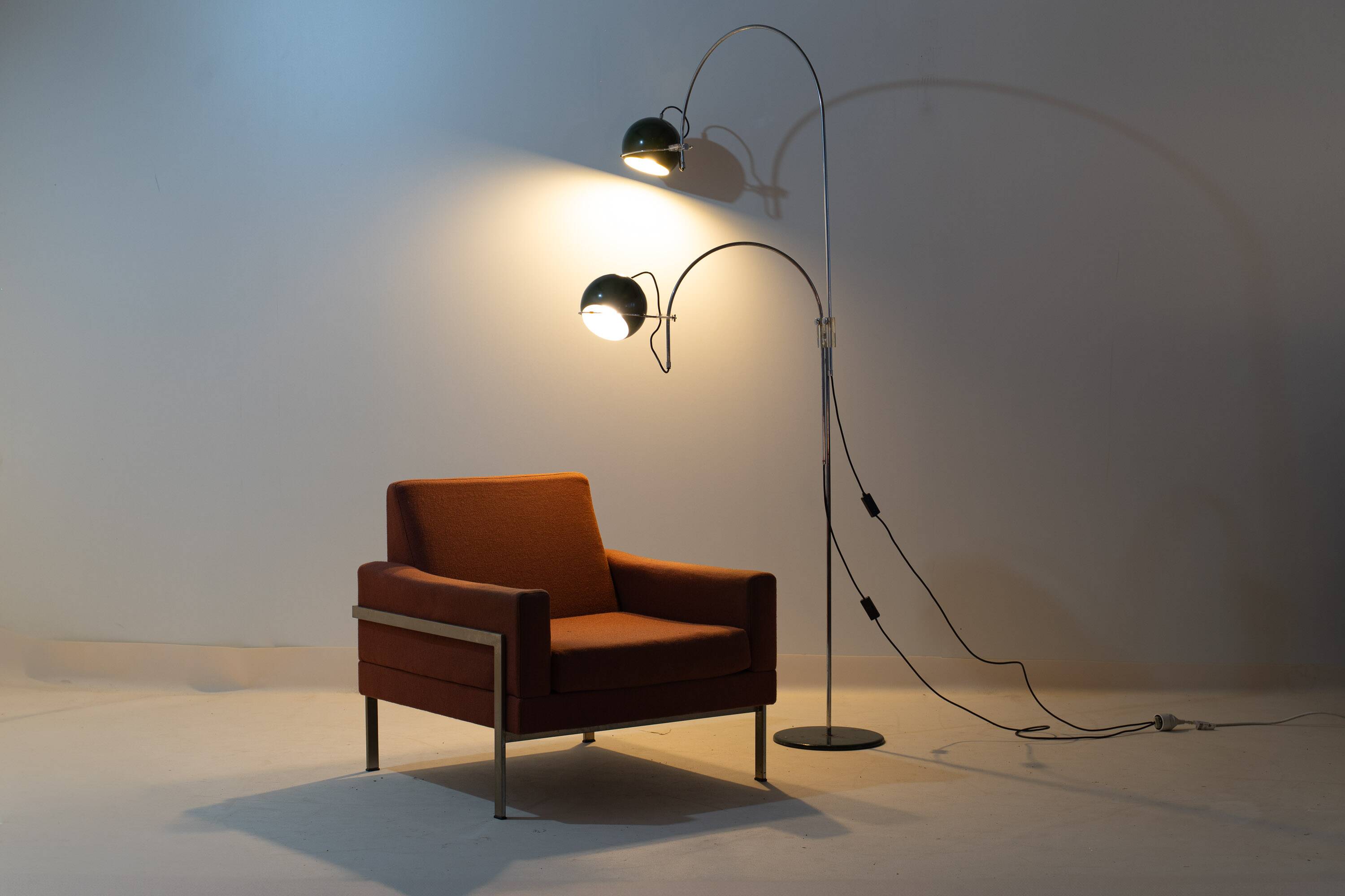 Mid Century GEPO Double Arc Space Age Eyeball Floor Lamp