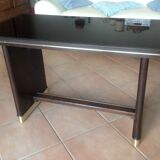 Coffee table with black glass top / 40s-50s
