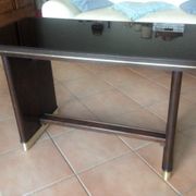 Coffee table with black glass top / 40s-50s