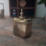 Old, oriental tea box in gilded copper