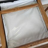 Ensemble de quatre chaises en hêtre et cuir