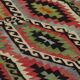 Turkish Kilim Yuruk Vintage 155x293 cm Geometric Red Green Yellow