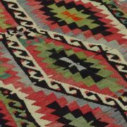 Turkish Kilim Yuruk Vintage 155x293 cm Geometric Red Green Yellow