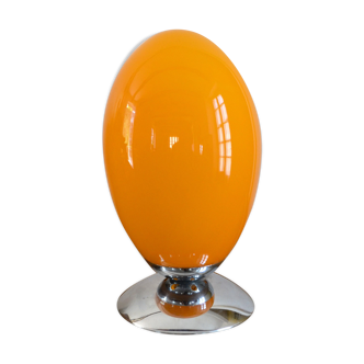 Lamp egg opaline and chrome 60s