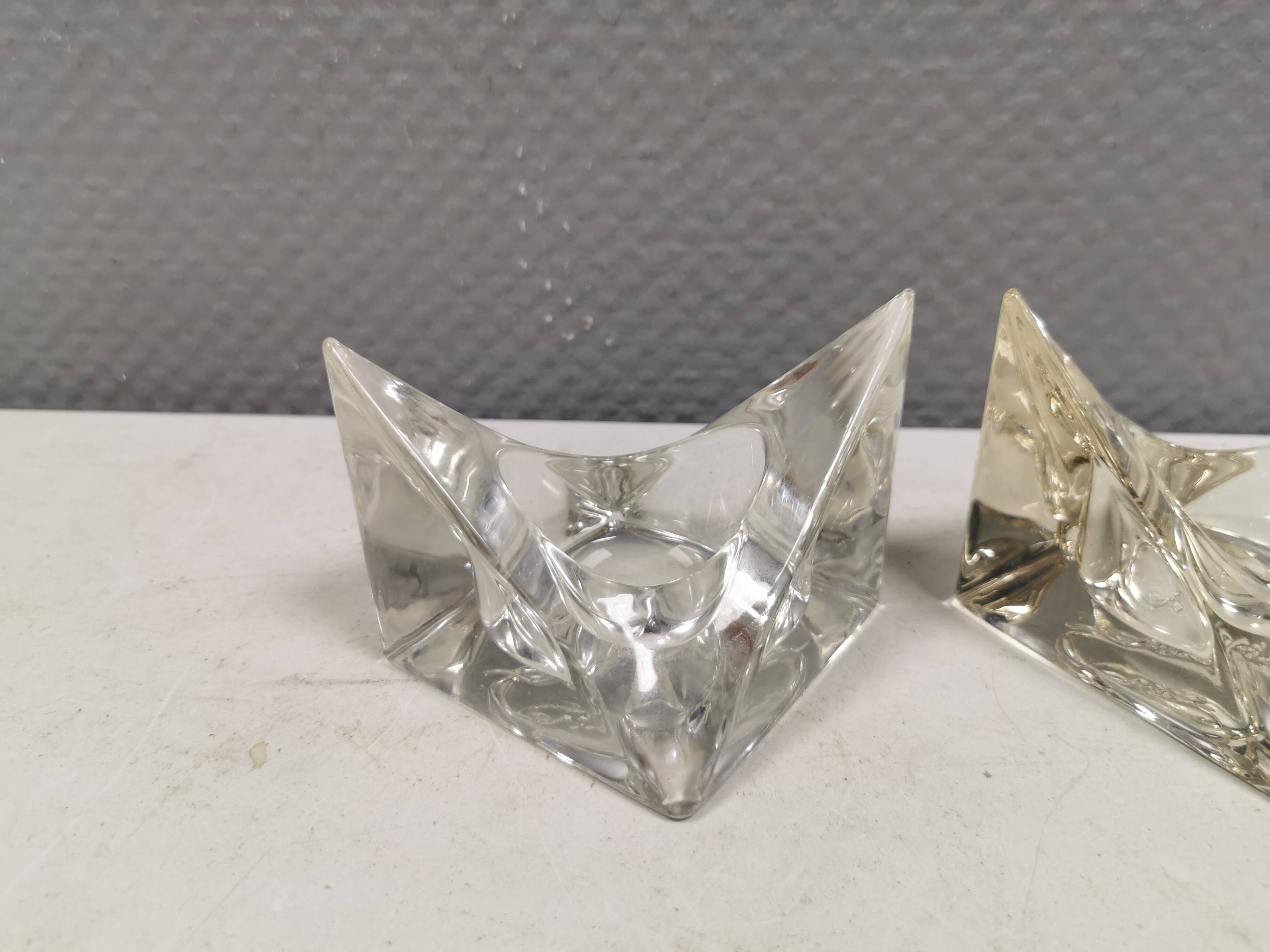 A pair of beautiful vintage glass candlesticks/vases from Prelz 1990s