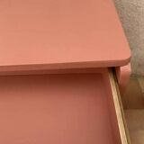 Restored vintage rattan chest of drawers in terracotta shade 1960