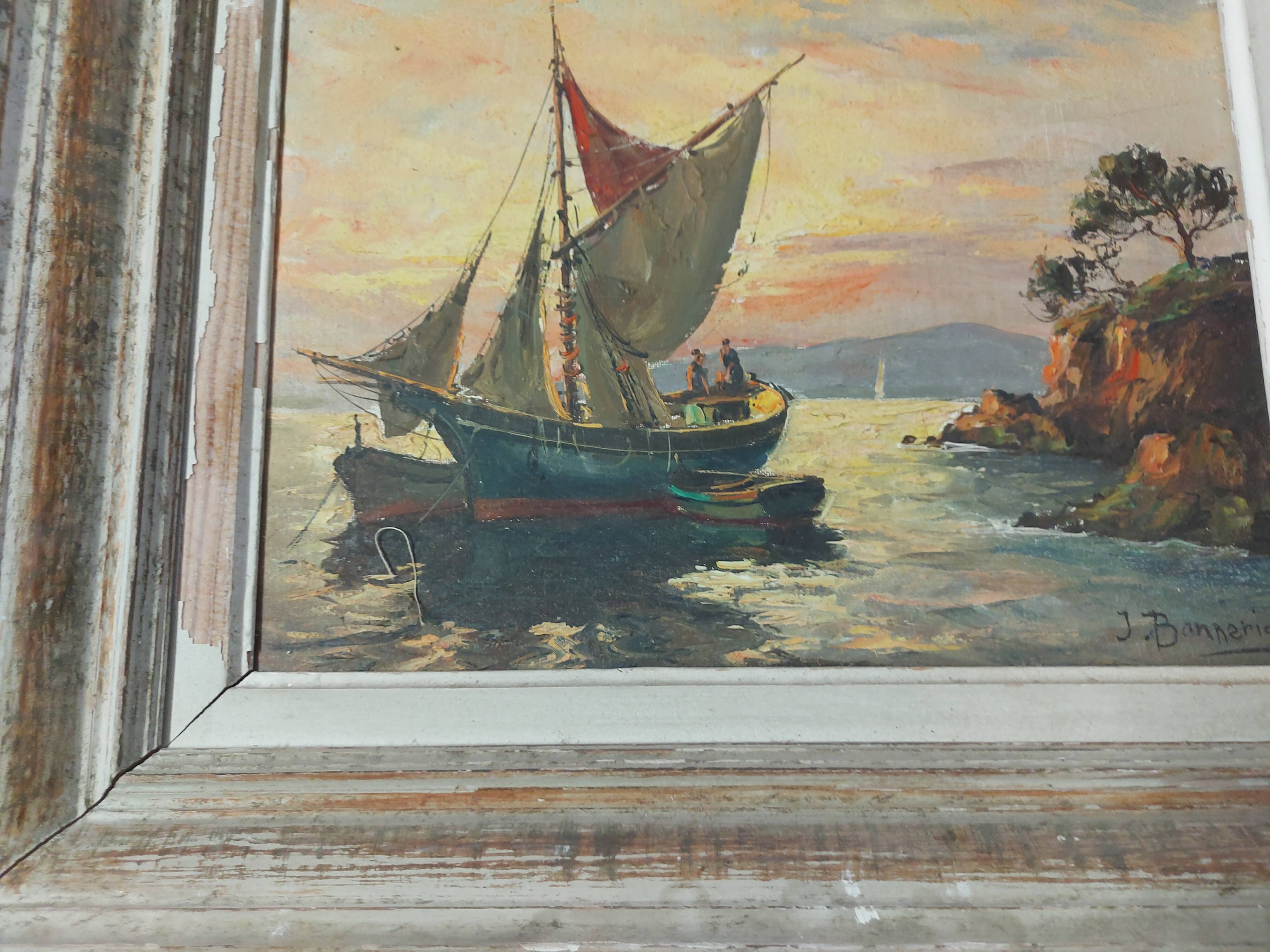Painting, oil painting on canvas, marine, seaside