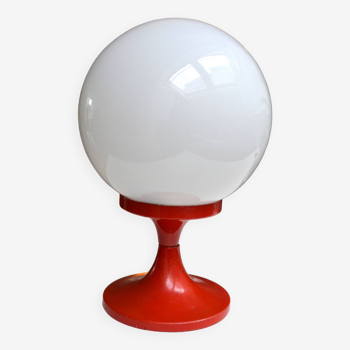 Lampe boule opaline Delmas années 70