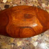 Vintage Red Carved Wooden Bowl / Pocket Dish - 41 / 25 / H 8 cm
