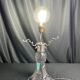 20th century crystal lamp with silver metal frame