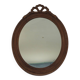 Antique oval mirror in carved wood – Louis XVI style, ribbon bow decoration, mid