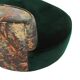 Modern Mid-Century Style Green and Forest Motif Linen and Velvet Armchair France