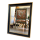Miroir rectangulaire en bois noir et doré 45 x 35 cm